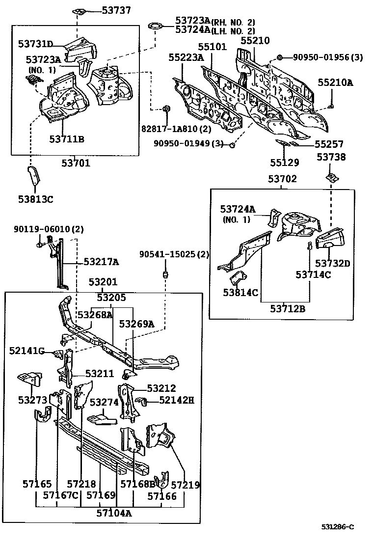 5304 — FRONT FENDER APRON & DASH PANEL