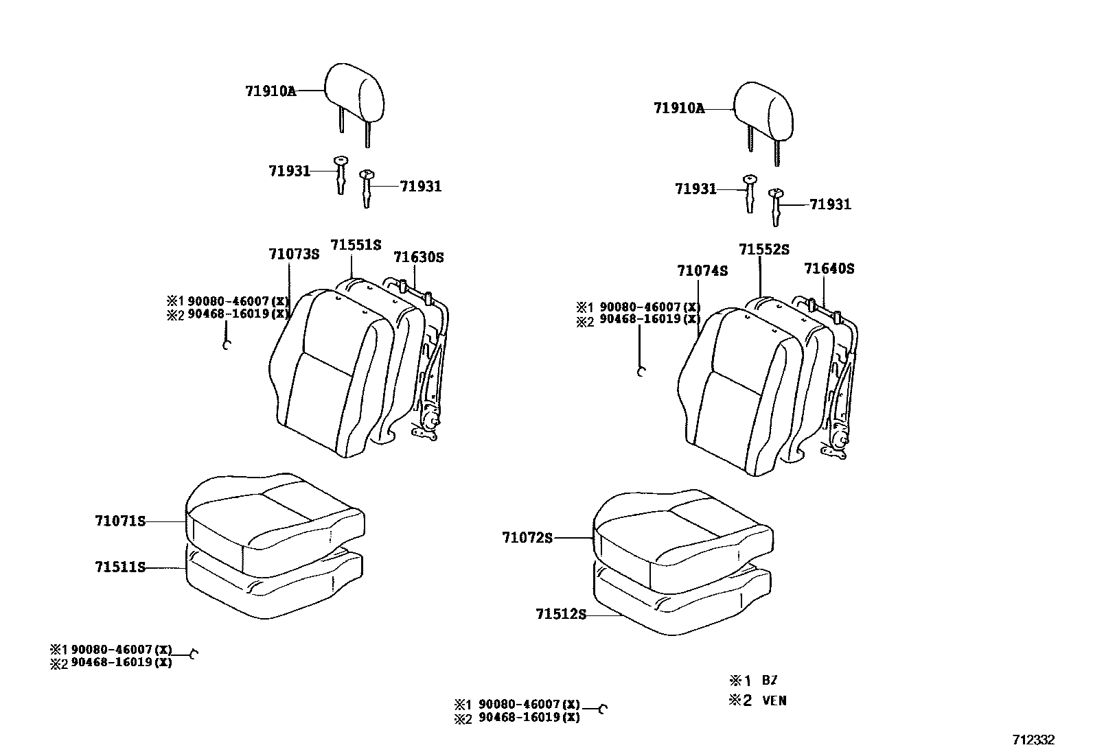 7101 — FRONT SEAT & SEAT TRACK