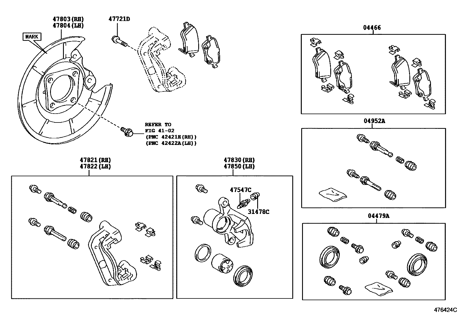 4707 — REAR DISC BRAKE CALIPER & DUST COVER