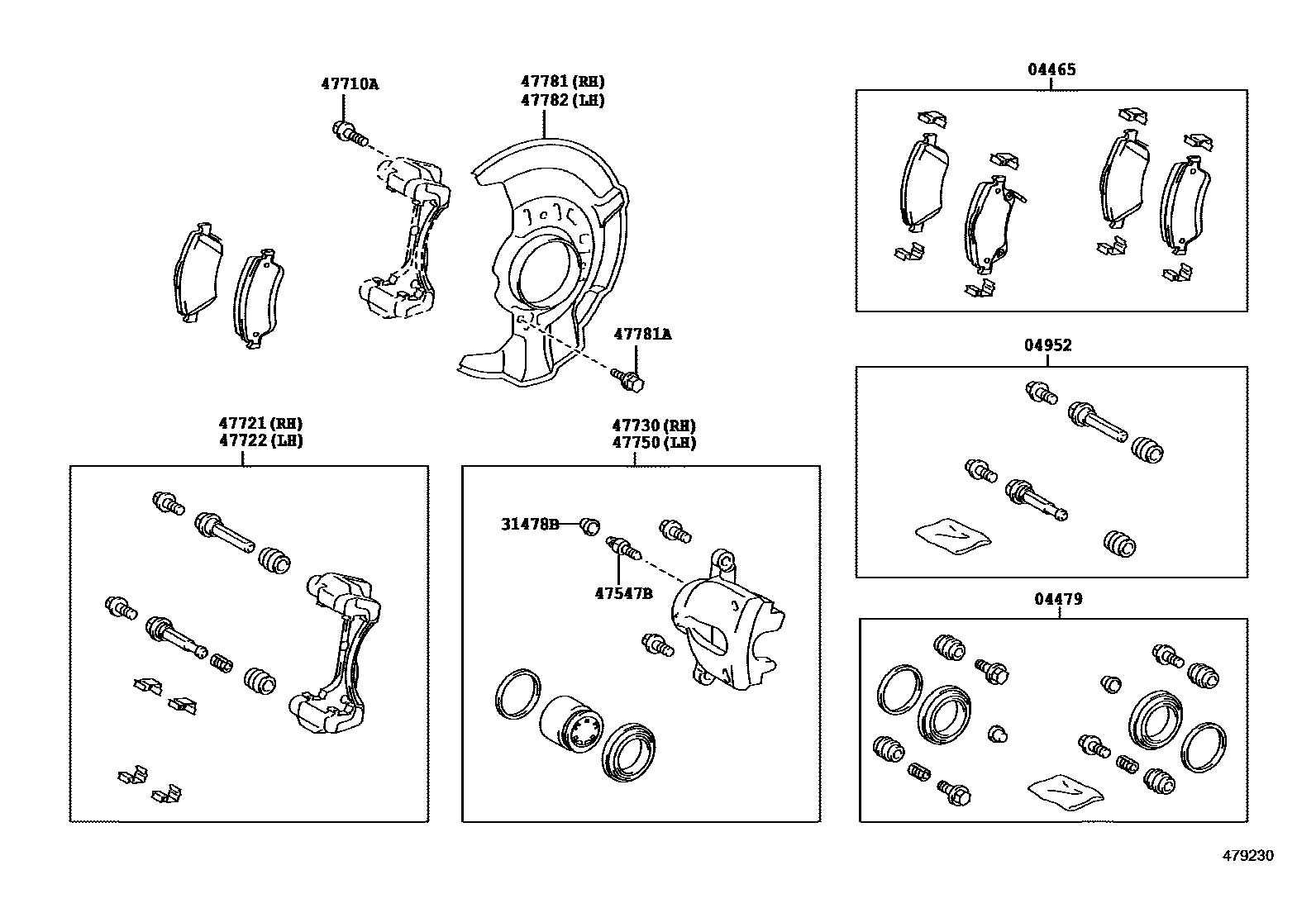 4705 — FRONT DISC BRAKE CALIPER & DUST COVER