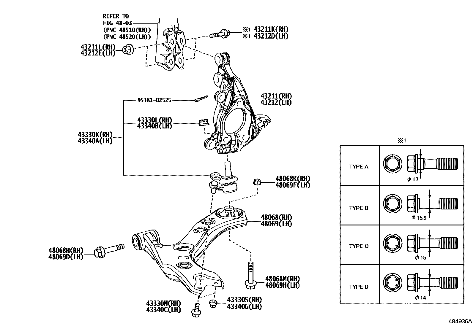 4802 — FRONT AXLE ARM & STEERING KNUCKLE