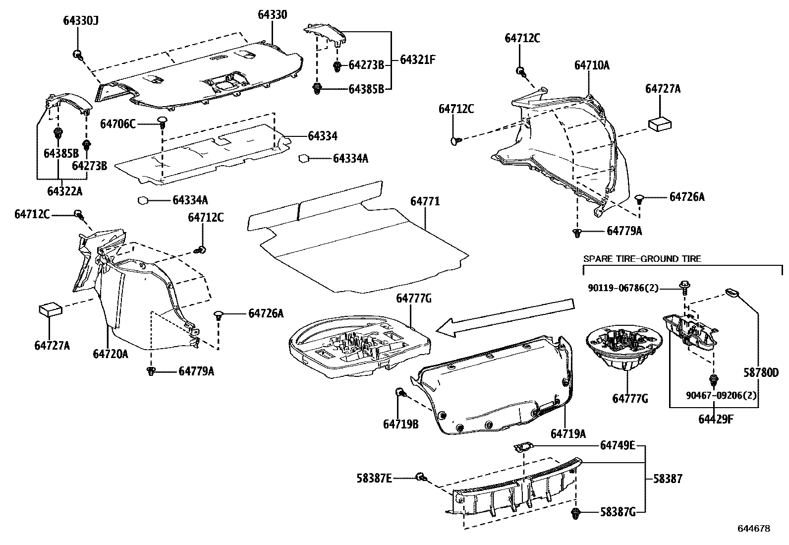 6403 — PACKAGE TRAY PANEL & LUGGAGE COMPARTMENT MAT