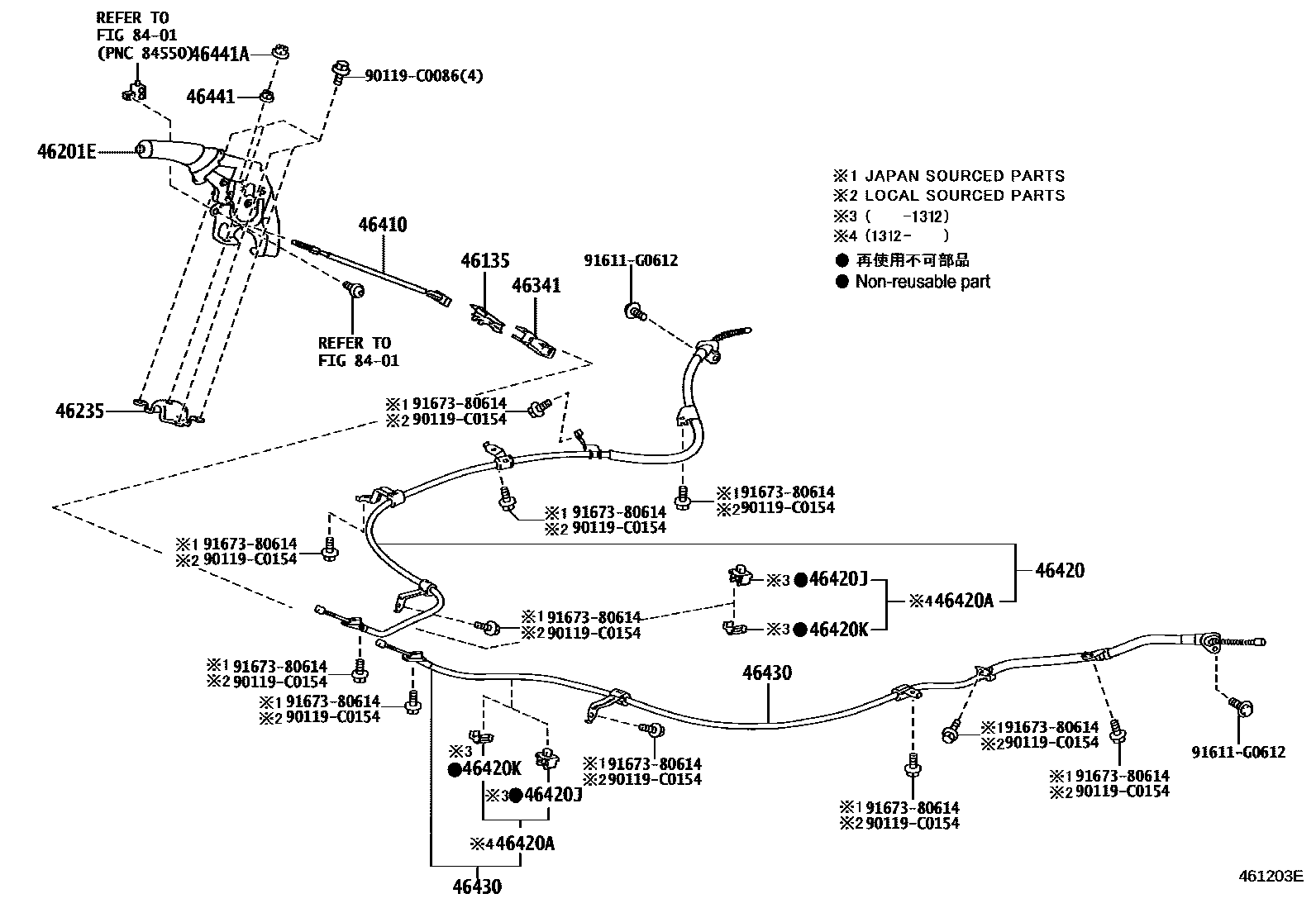 4601 — PARKING BRAKE & CABLE