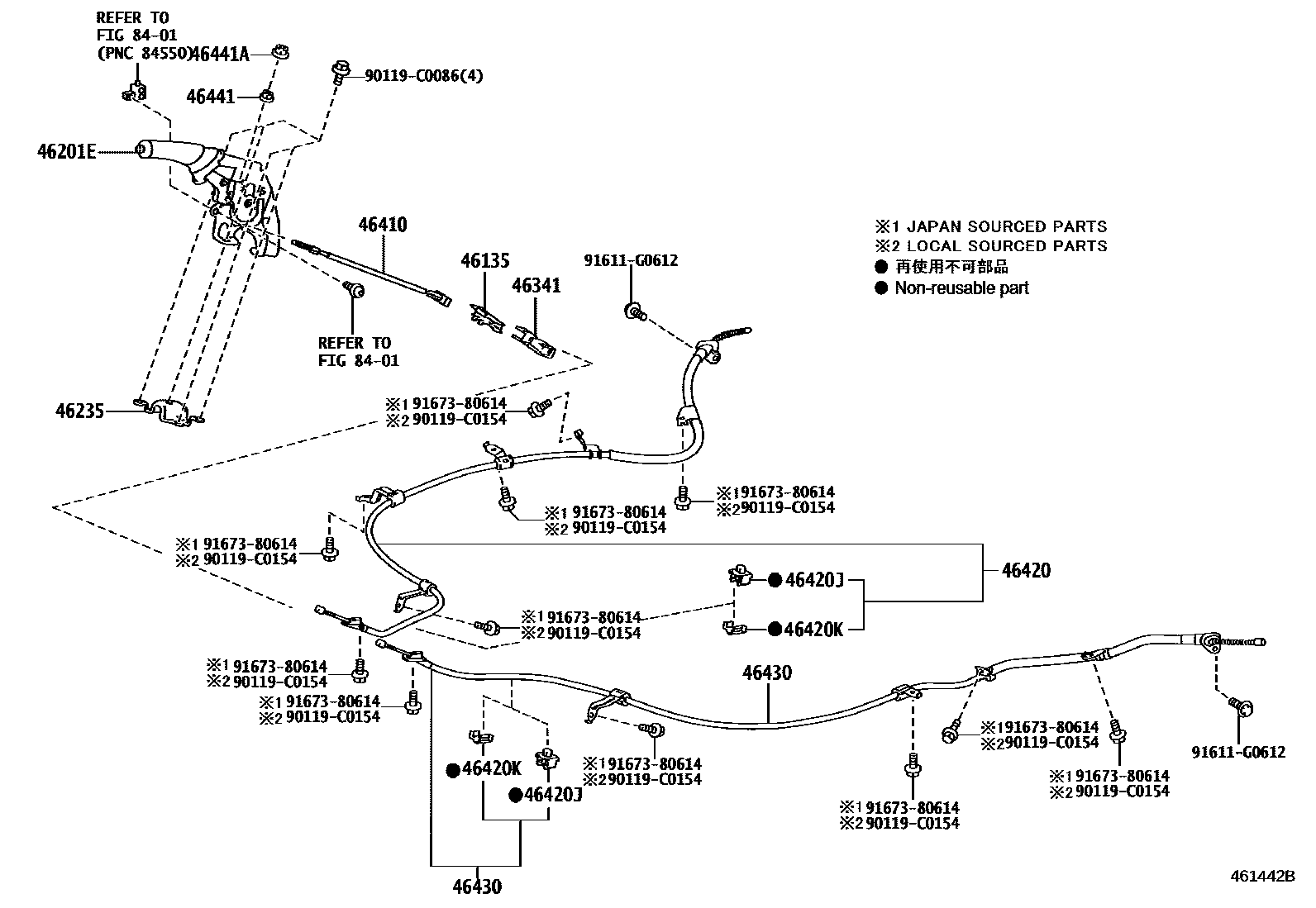 4601 — PARKING BRAKE & CABLE