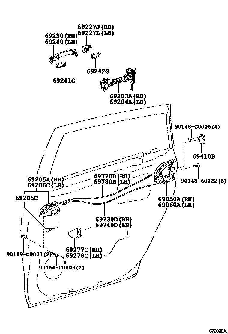 6706 — REAR DOOR LOCK & HANDLE