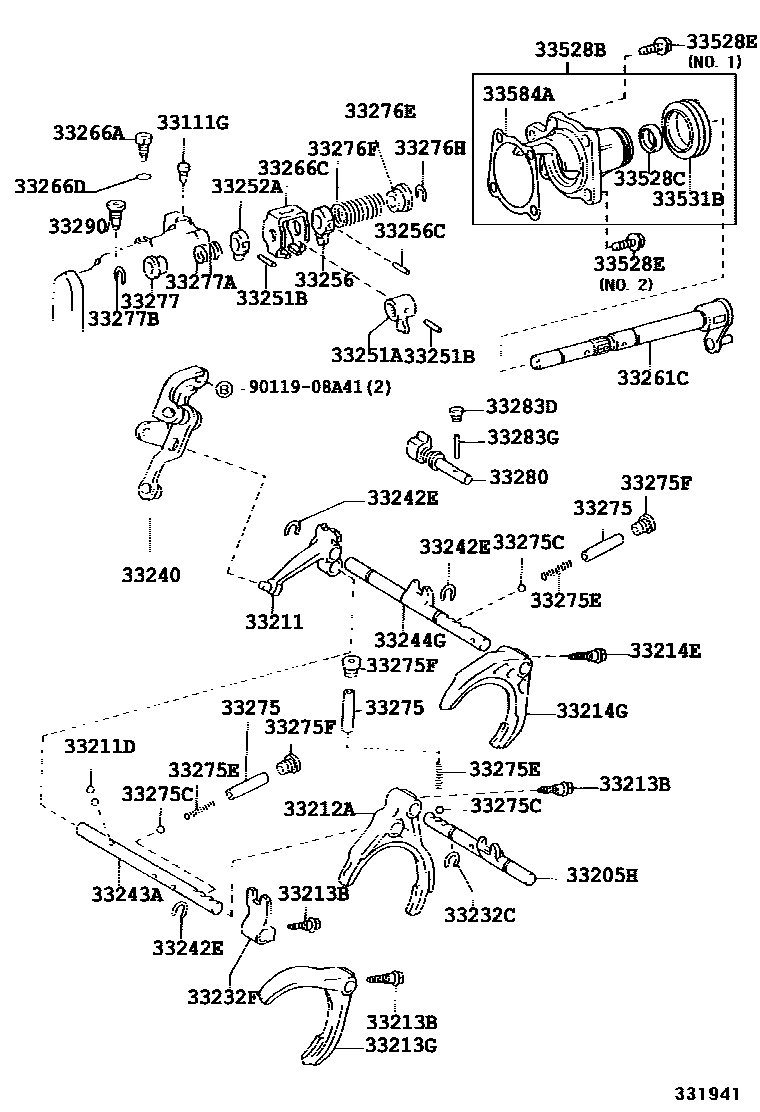 3307 — GEAR SHIFT FORK & LEVER SHAFT (MTM)