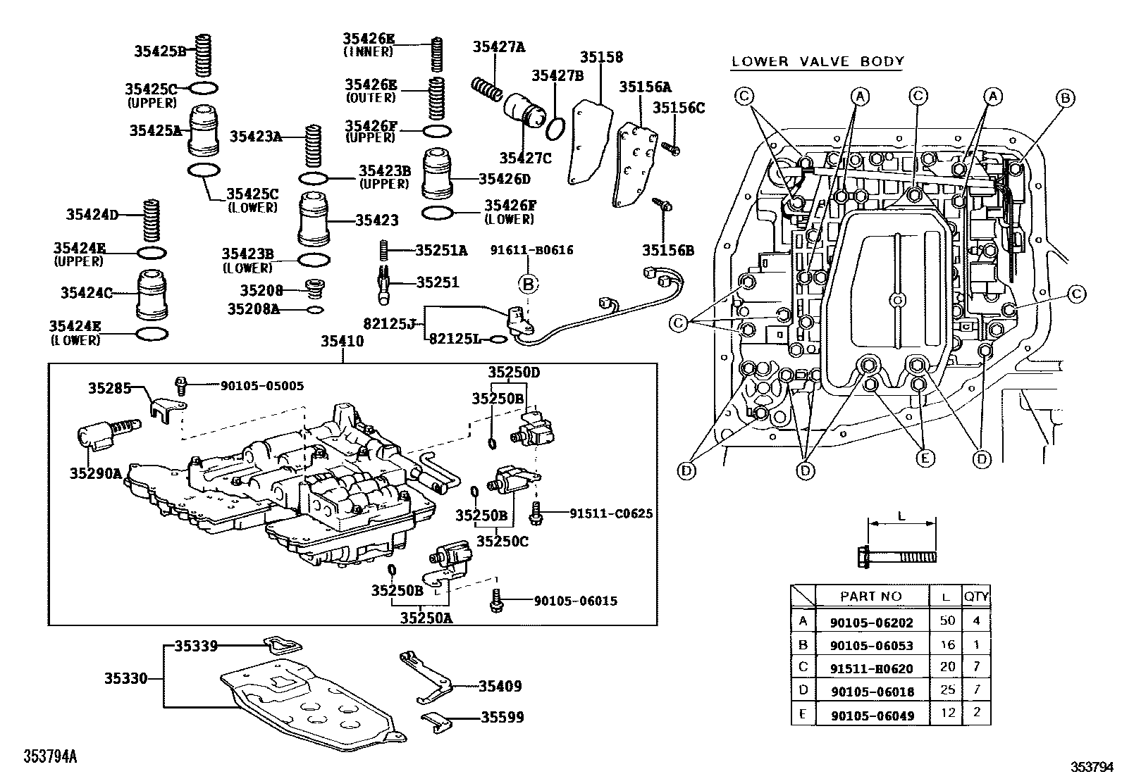 3512 — VALVE BODY & OIL STRAINER (ATM)