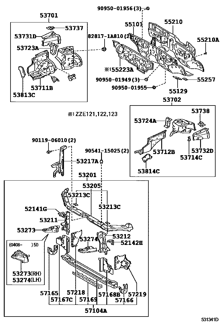 5304 — FRONT FENDER APRON & DASH PANEL