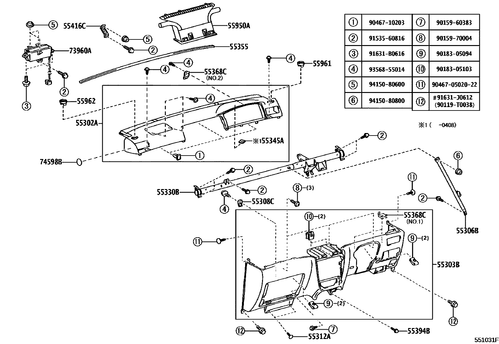 5501 — INSTRUMENT PANEL & GLOVE COMPARTMENT