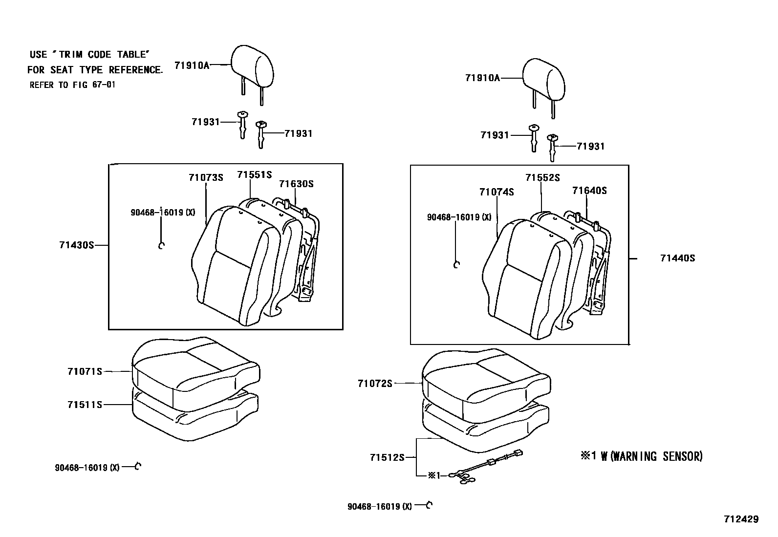 7101 — FRONT SEAT & SEAT TRACK
