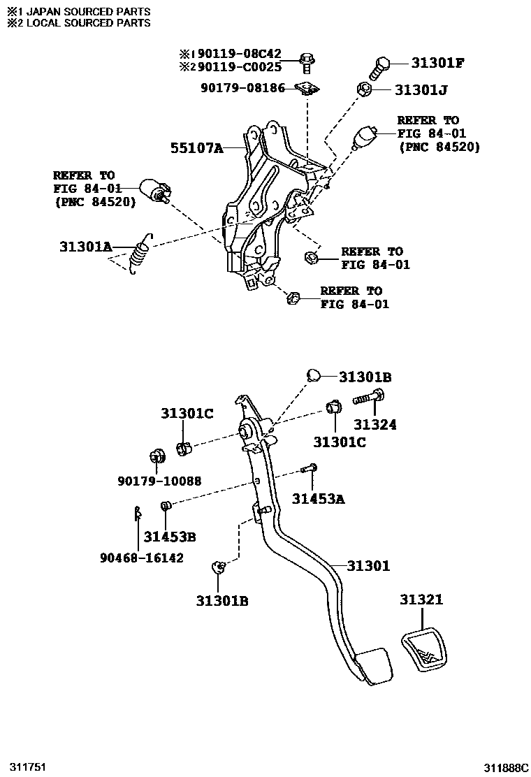 3102 — CLUTCH PEDAL & FLEXIBLE HOSE