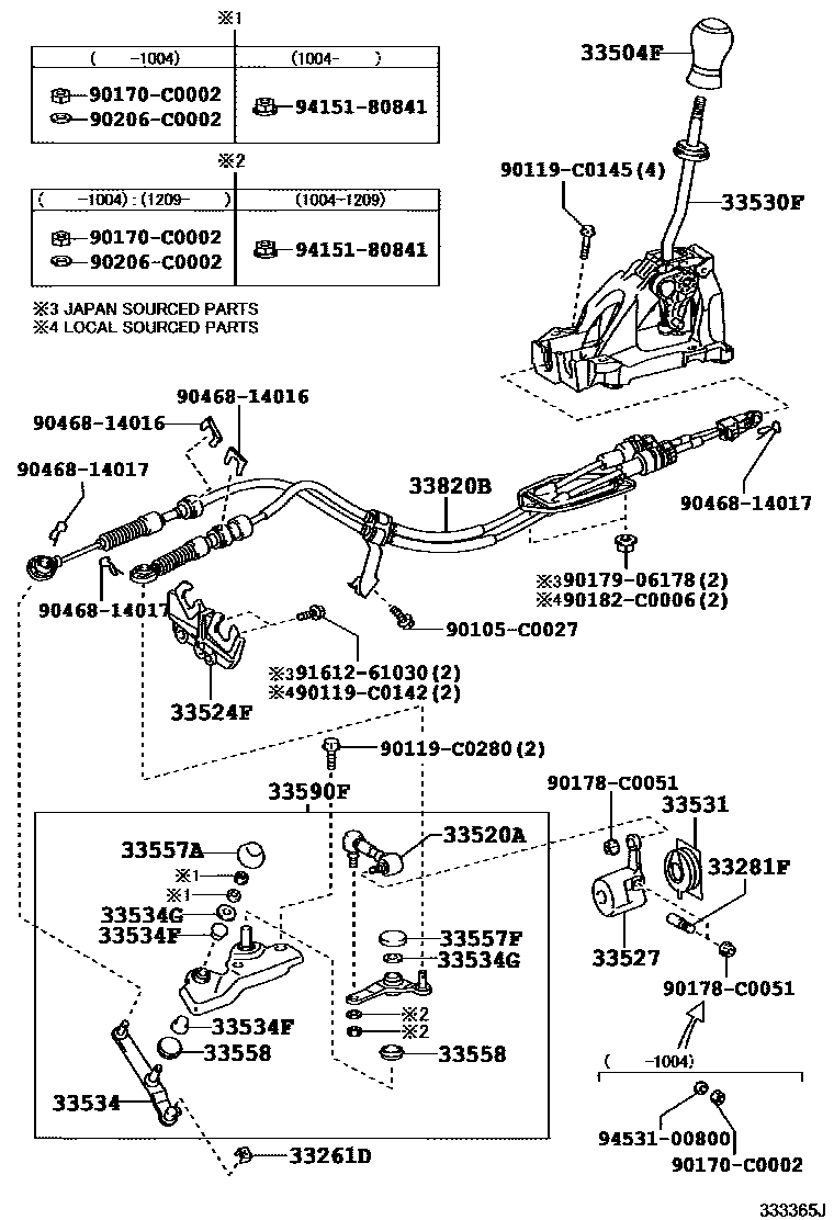 3312 — SHIFT LEVER & RETAINER