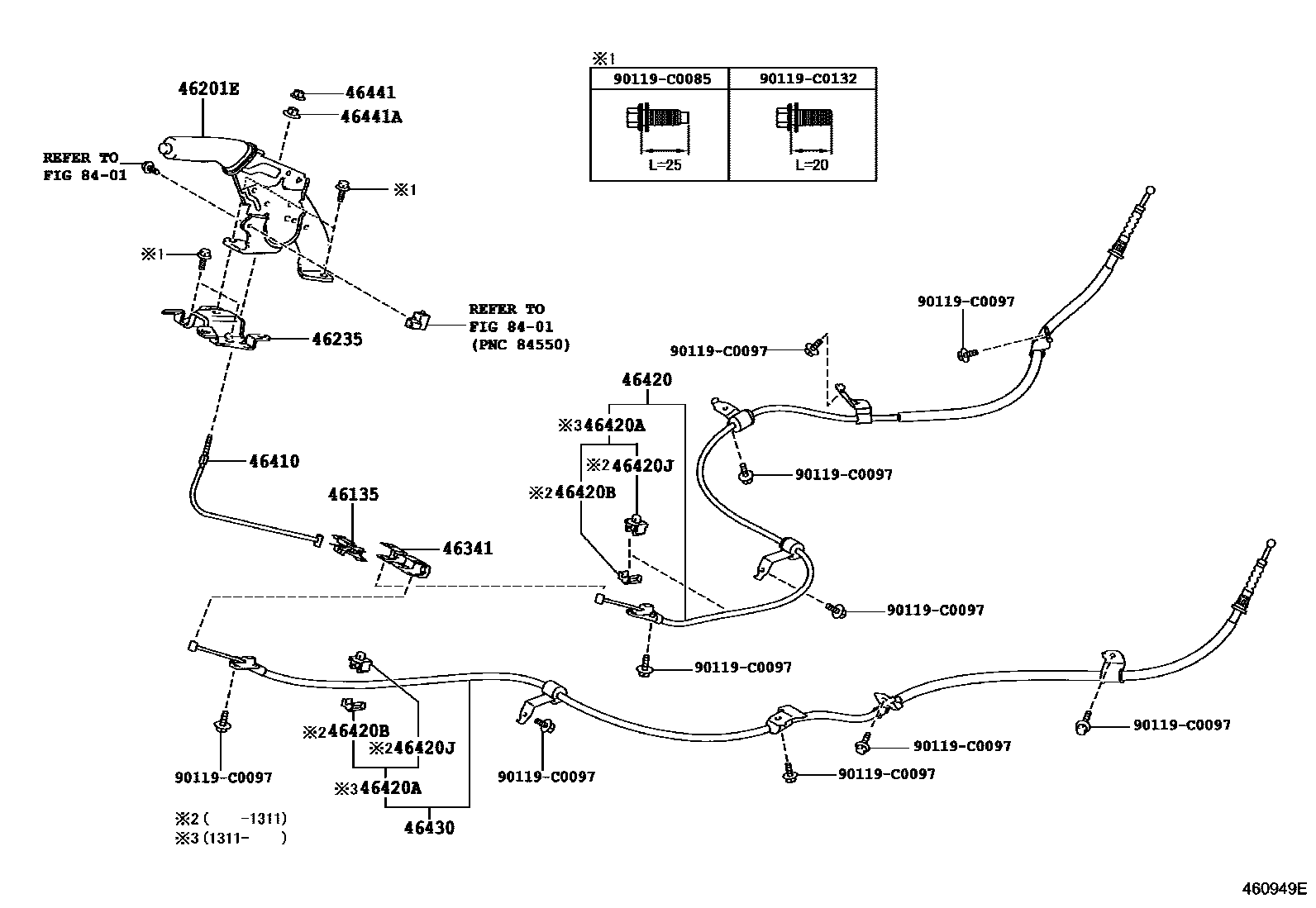 4601 — PARKING BRAKE & CABLE