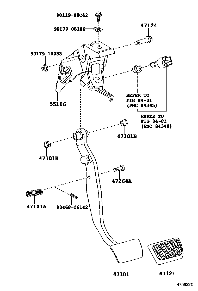 4701 — BRAKE PEDAL & BRACKET