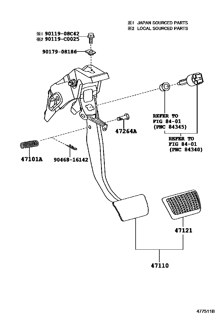 4701 — BRAKE PEDAL & BRACKET