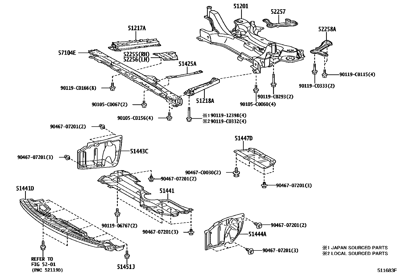 5102 — SUSPENSION CROSSMEMBER & UNDER COVER
