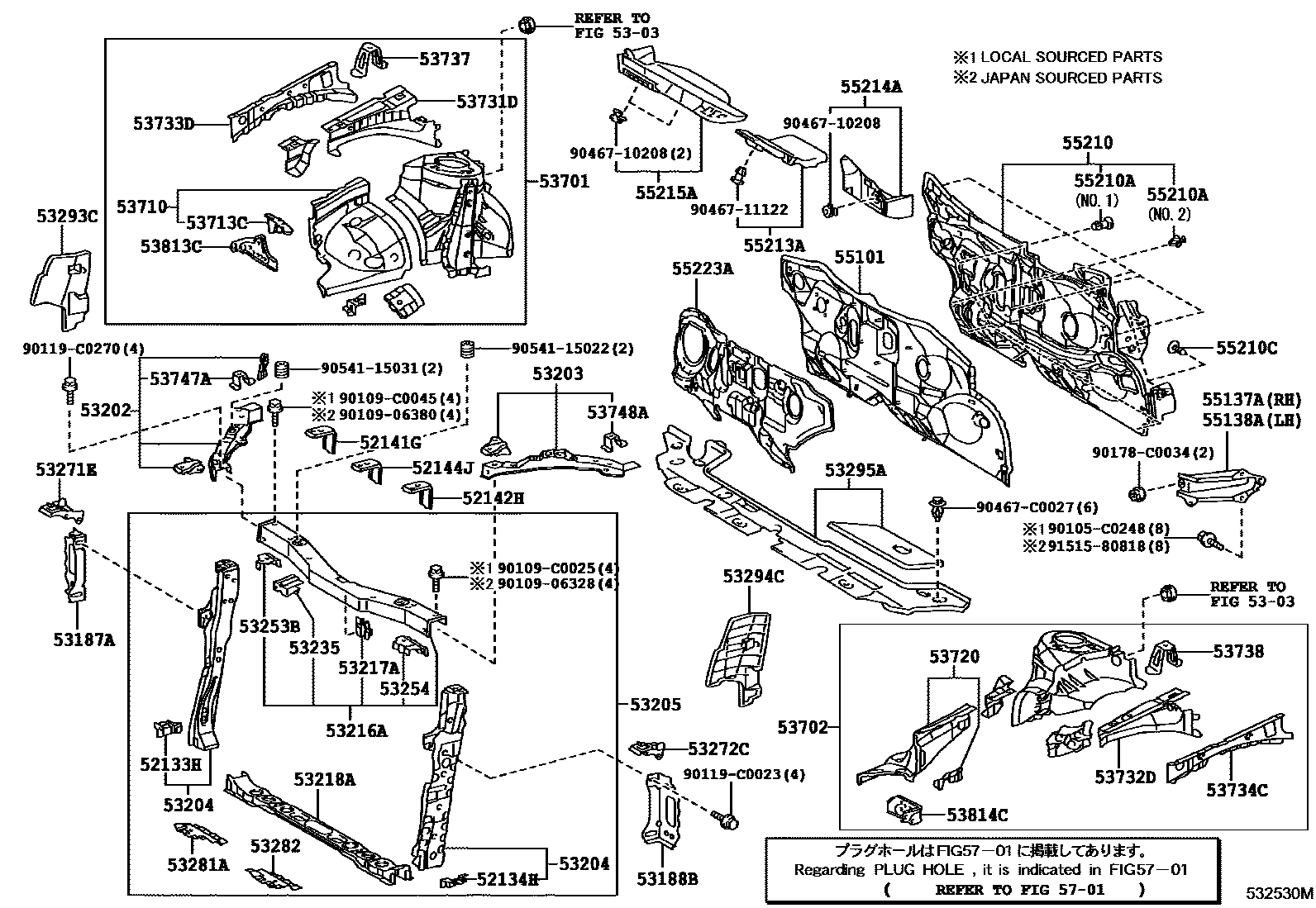 5304 — FRONT FENDER APRON & DASH PANEL