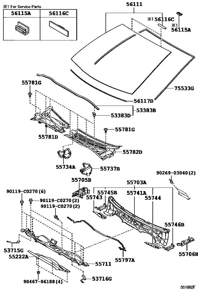 5503 — COWL PANEL & WINDSHIELD GLASS
