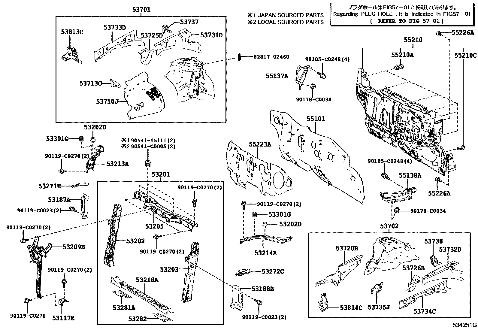 5304 — FRONT FENDER APRON & DASH PANEL