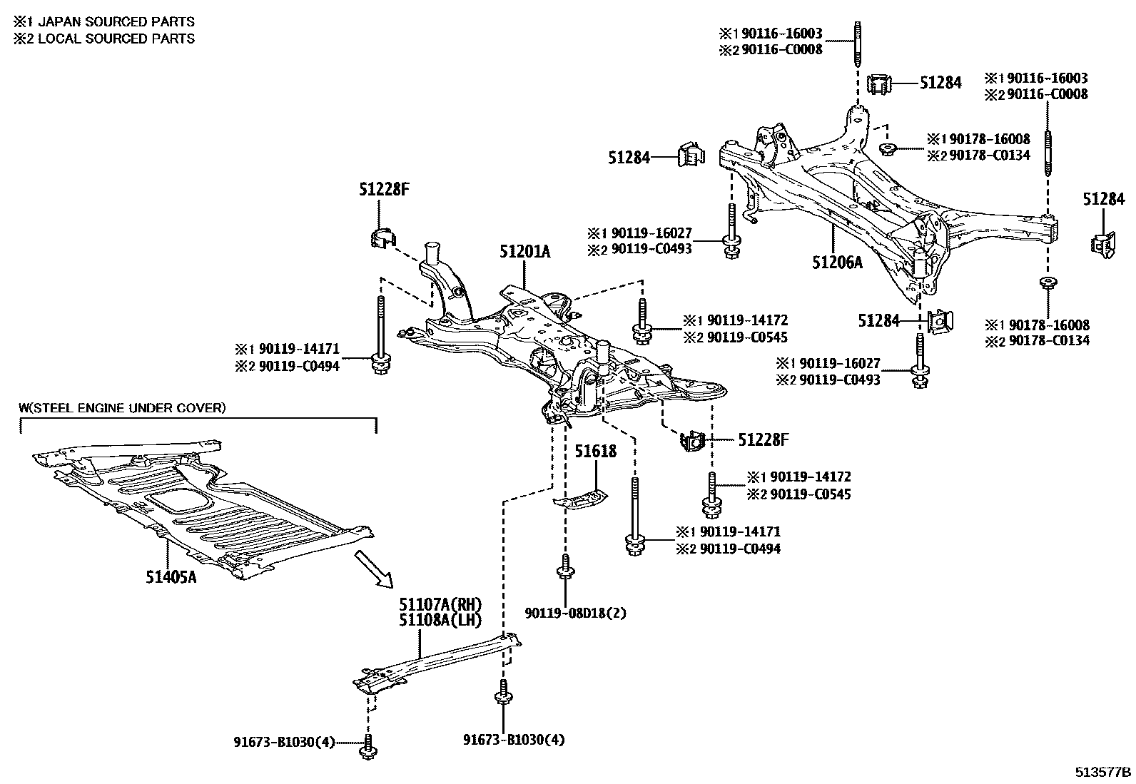5102 — SUSPENSION CROSSMEMBER & UNDER COVER