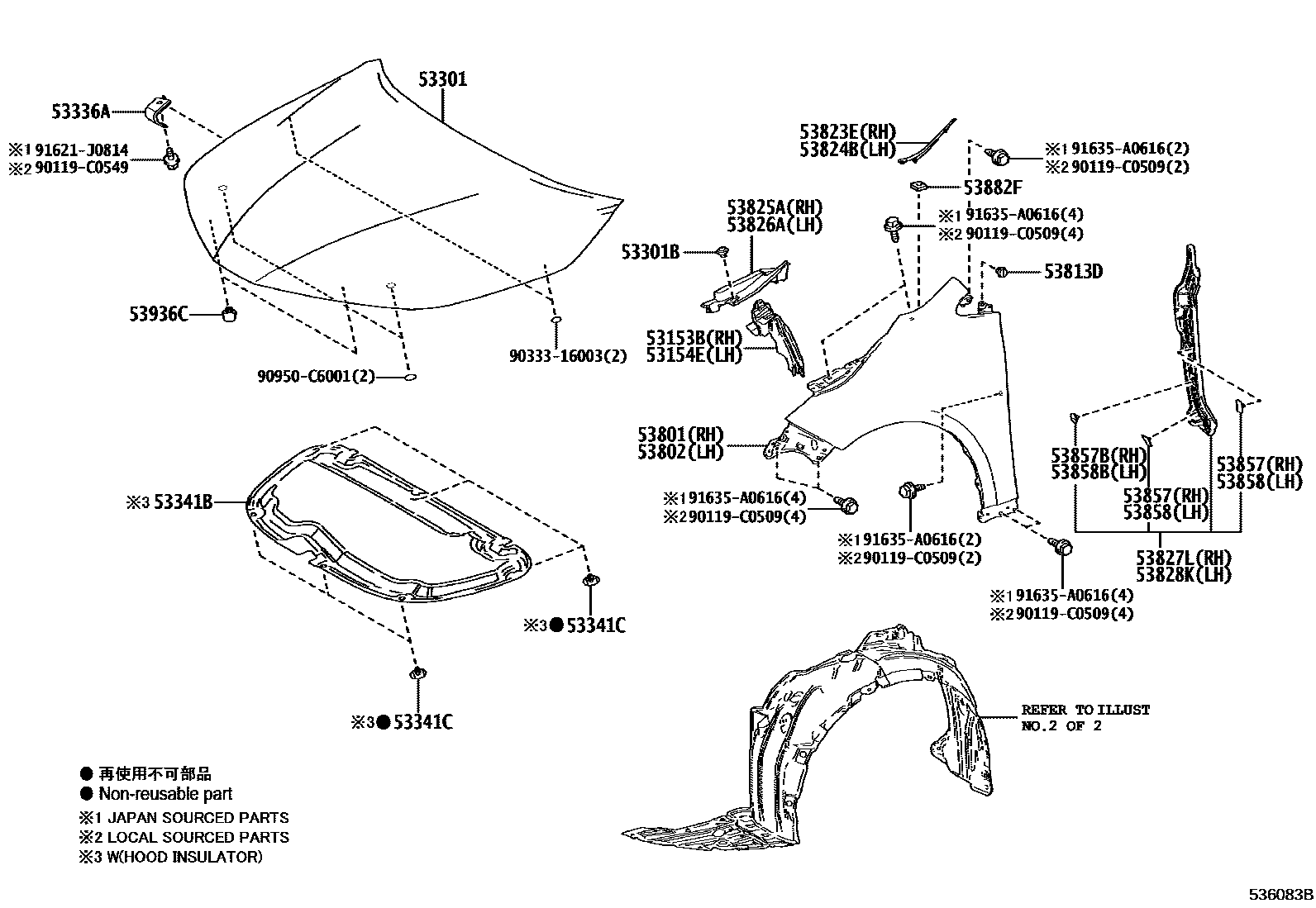 5302 — HOOD & FRONT FENDER
