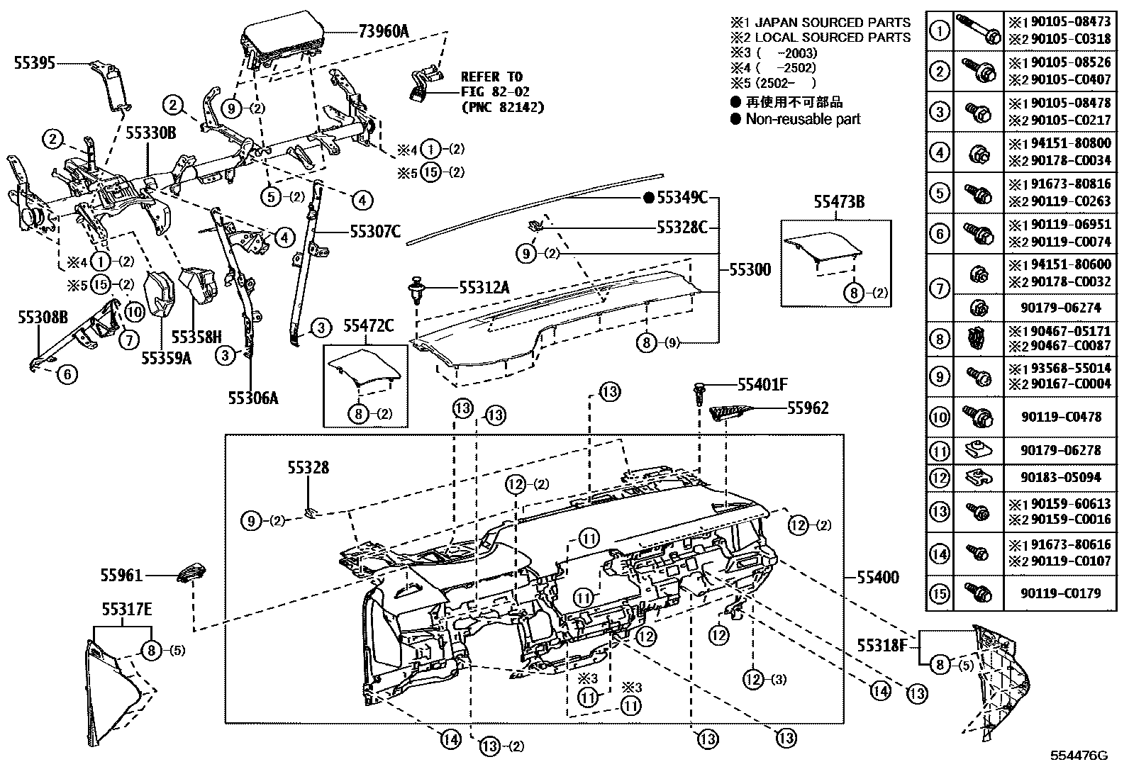 5501 — INSTRUMENT PANEL & GLOVE COMPARTMENT