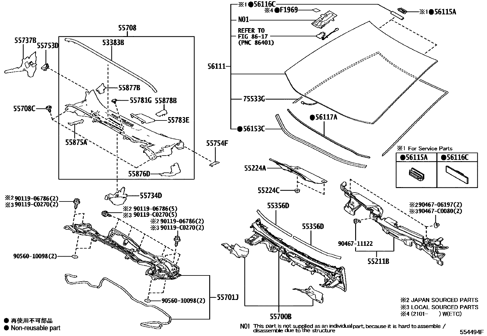 5503 — COWL PANEL & WINDSHIELD GLASS
