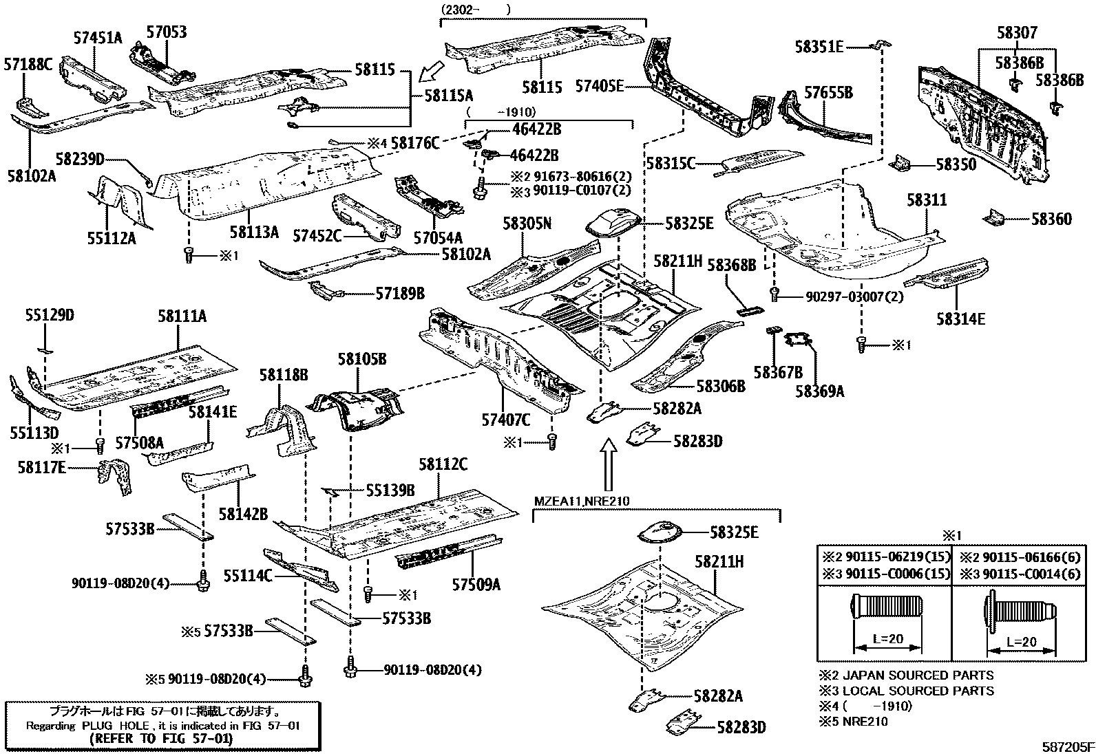 5801 — FLOOR PAN & LOWER BACK PANEL