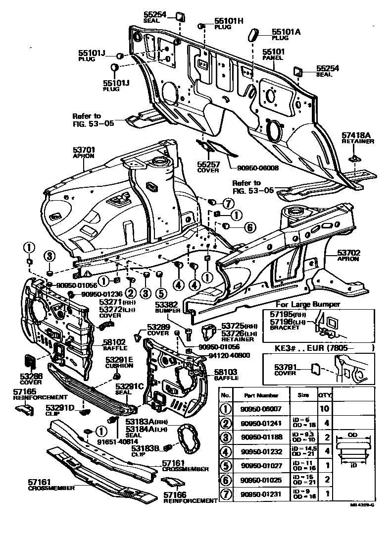 5304 — FRONT FENDER APRON & DASH PANEL