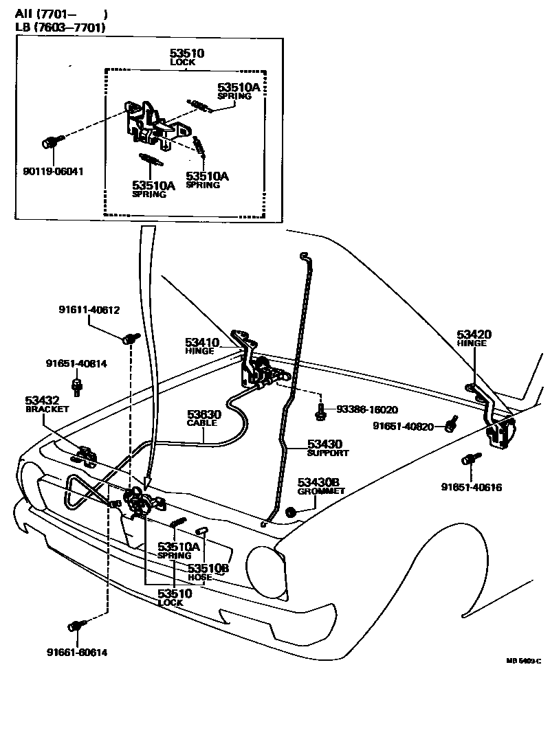 5303 — HOOD LOCK & HINGE