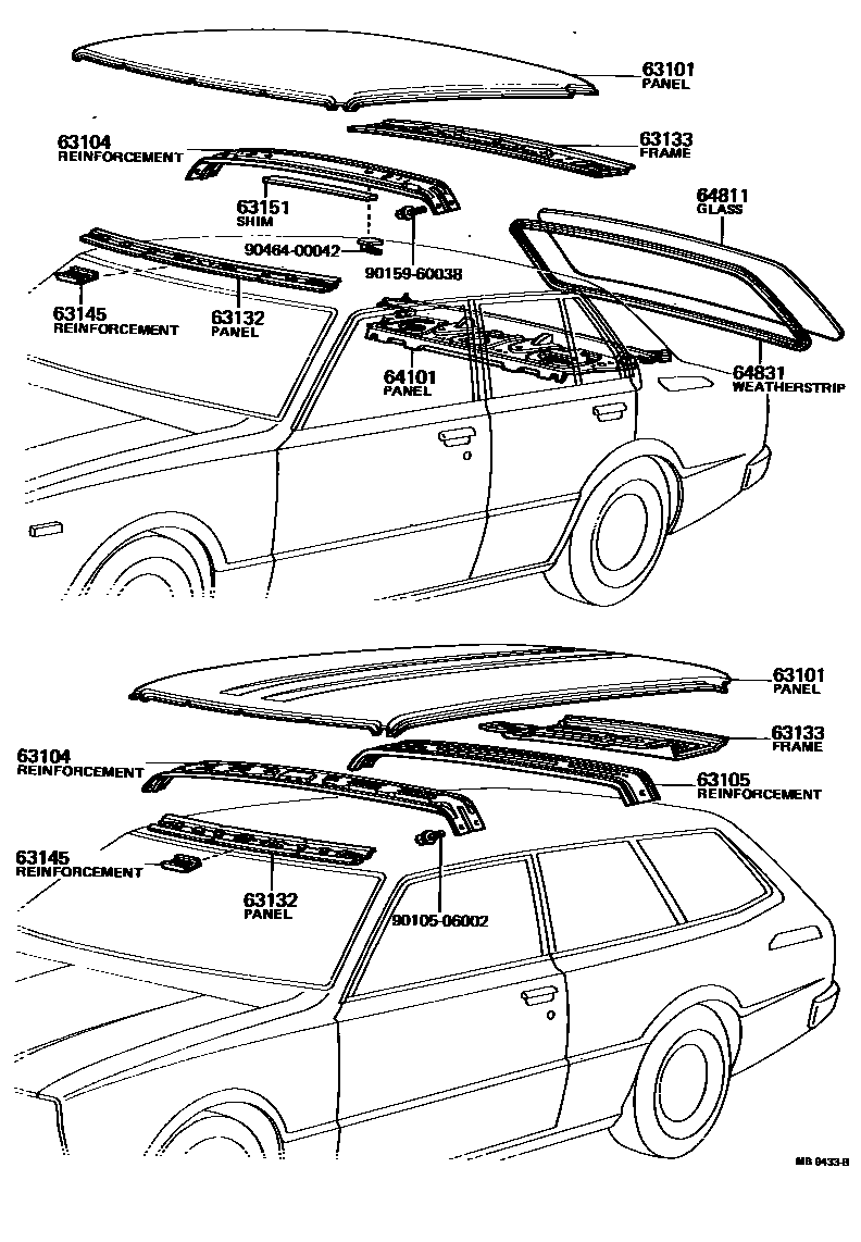 6104 — ROOF PANEL & BACK WINDOW GLASS