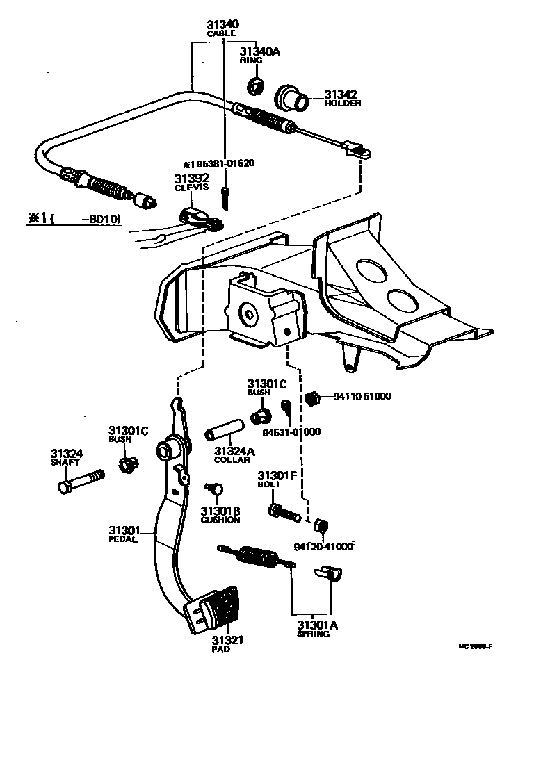 3102 — CLUTCH PEDAL & FLEXIBLE HOSE