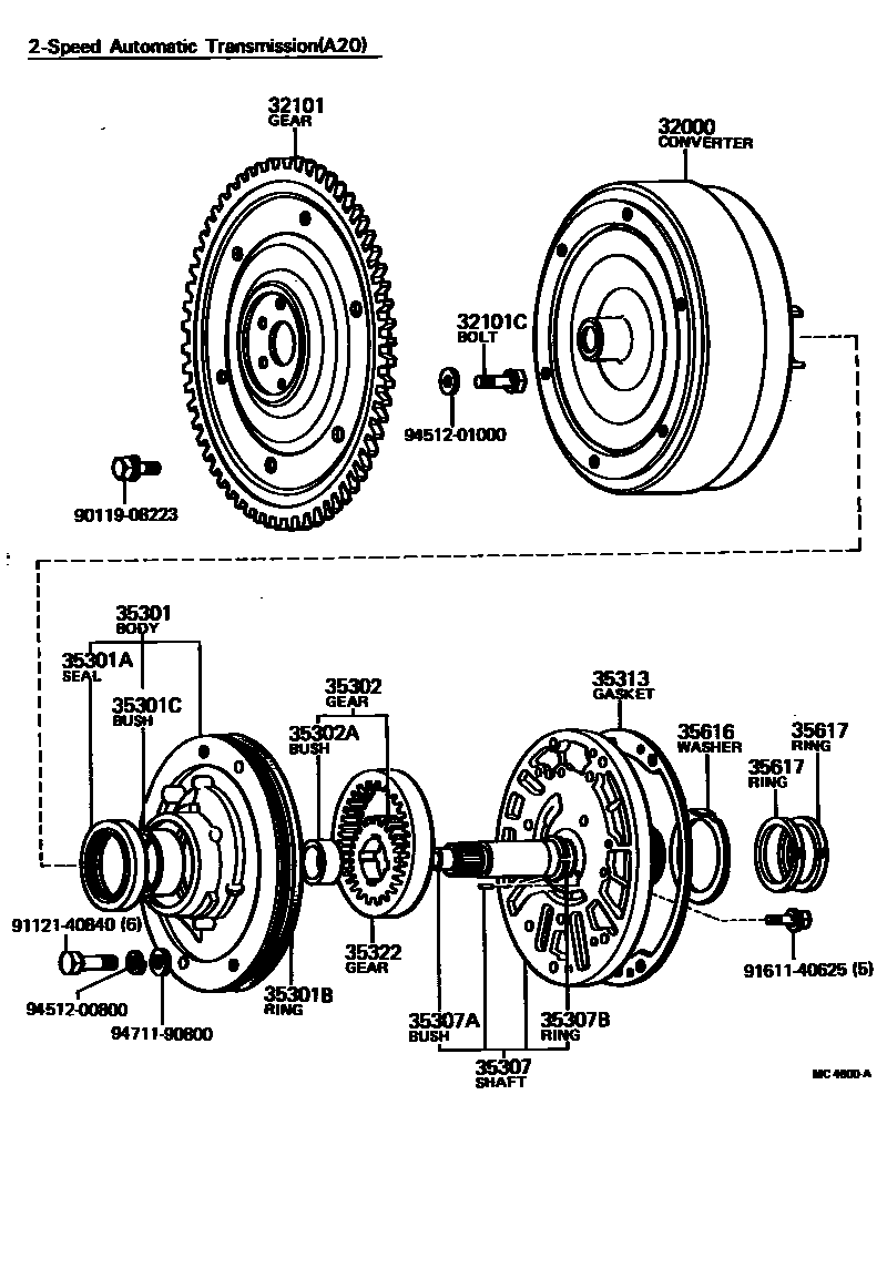3502 — TORQUE CONVERTER, FRONT OIL PUMP & CHAIN (ATM)