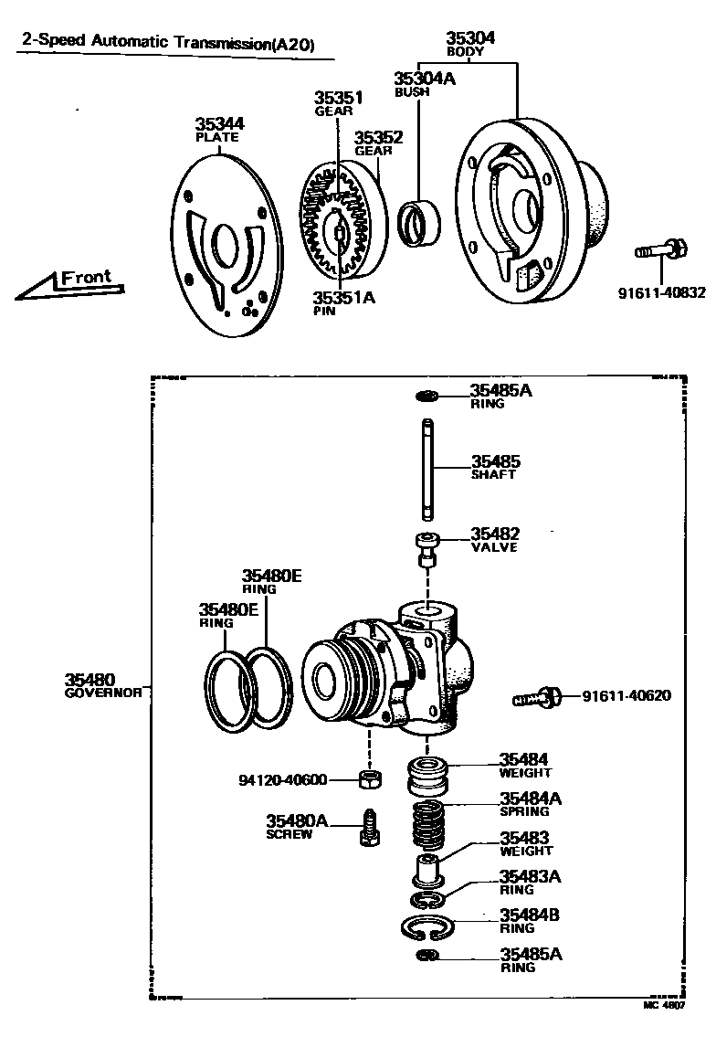 3511 — REAR OIL PUMP & GOVERNOR (ATM)