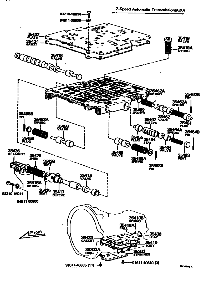 3512 — VALVE BODY & OIL STRAINER (ATM)