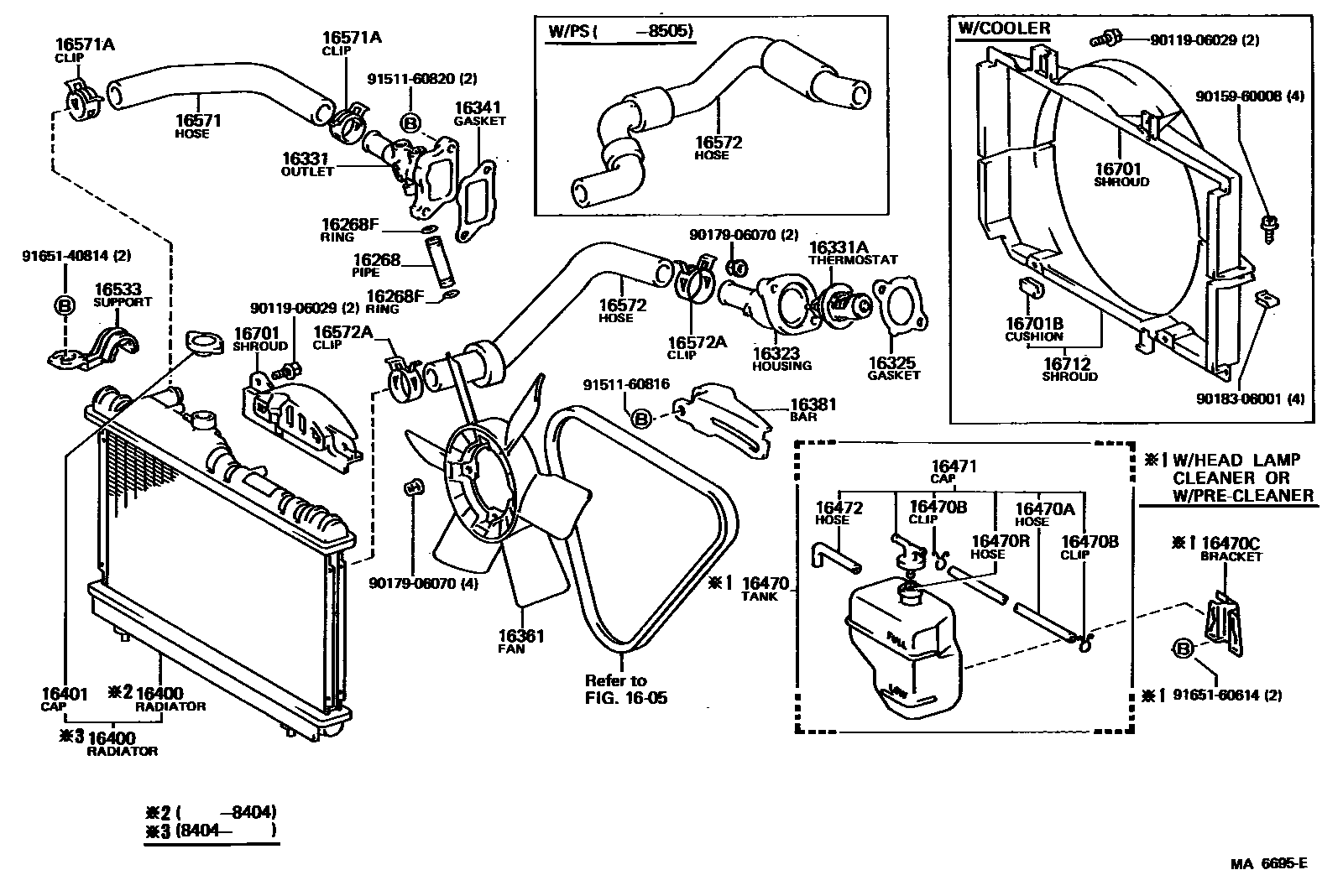 1603 — RADIATOR & WATER OUTLET