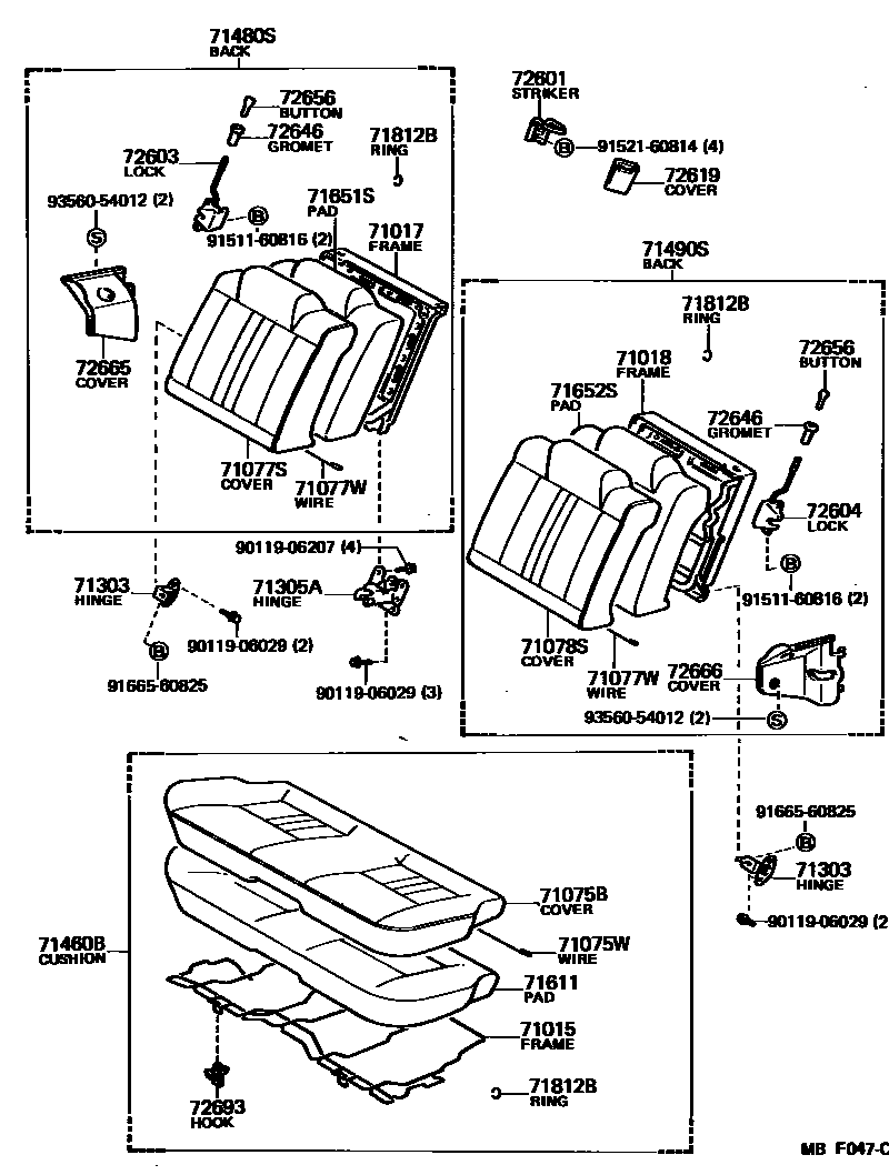 7102 — REAR SEAT & SEAT TRACK