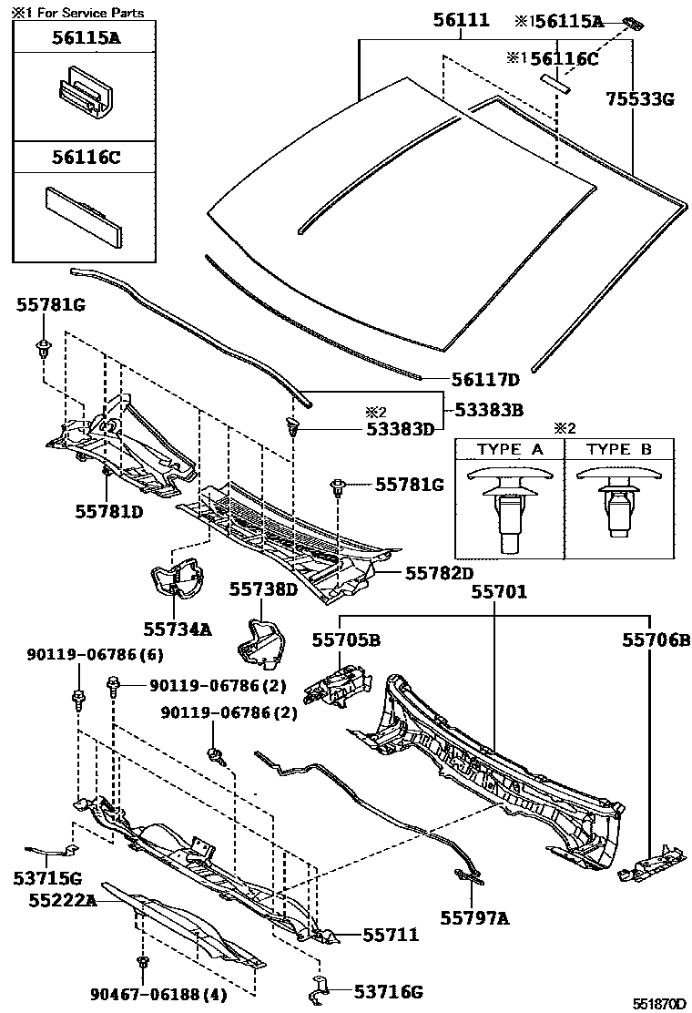 5503 — COWL PANEL & WINDSHIELD GLASS