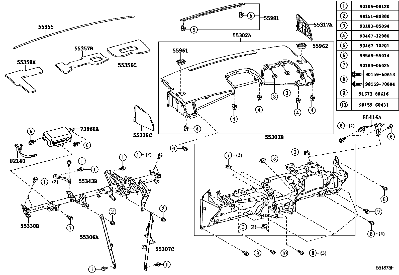 5501 — INSTRUMENT PANEL & GLOVE COMPARTMENT