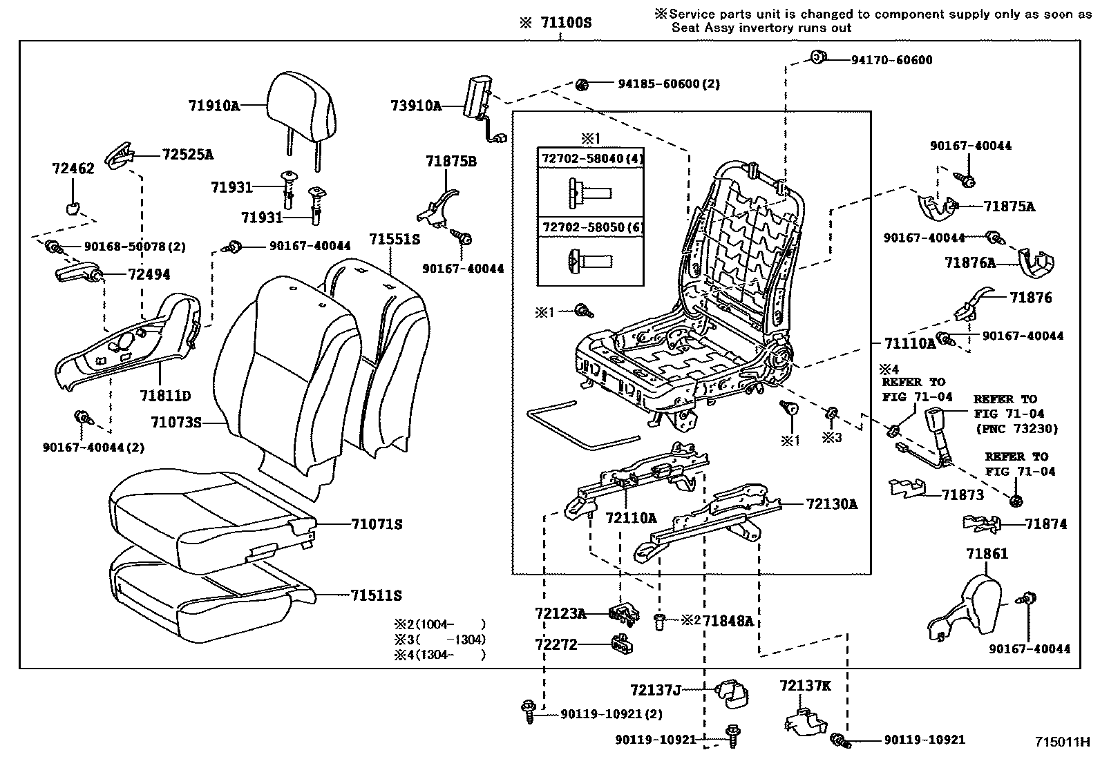 7101 — FRONT SEAT & SEAT TRACK