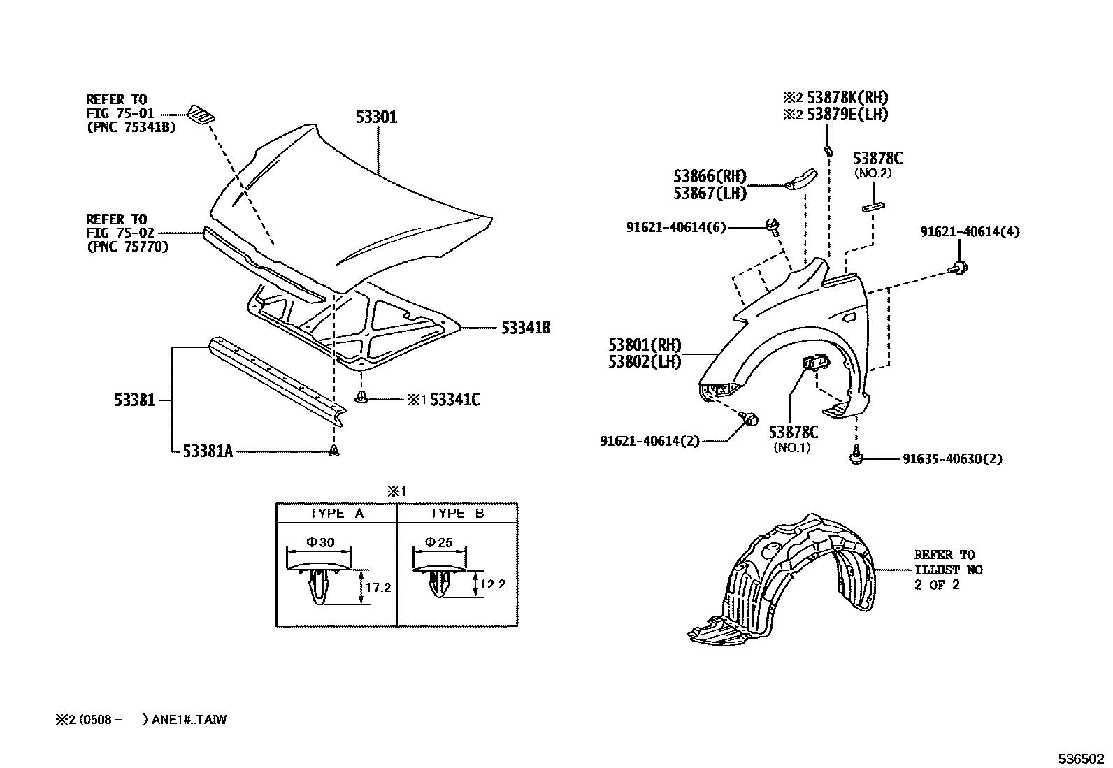 5302 — HOOD & FRONT FENDER
