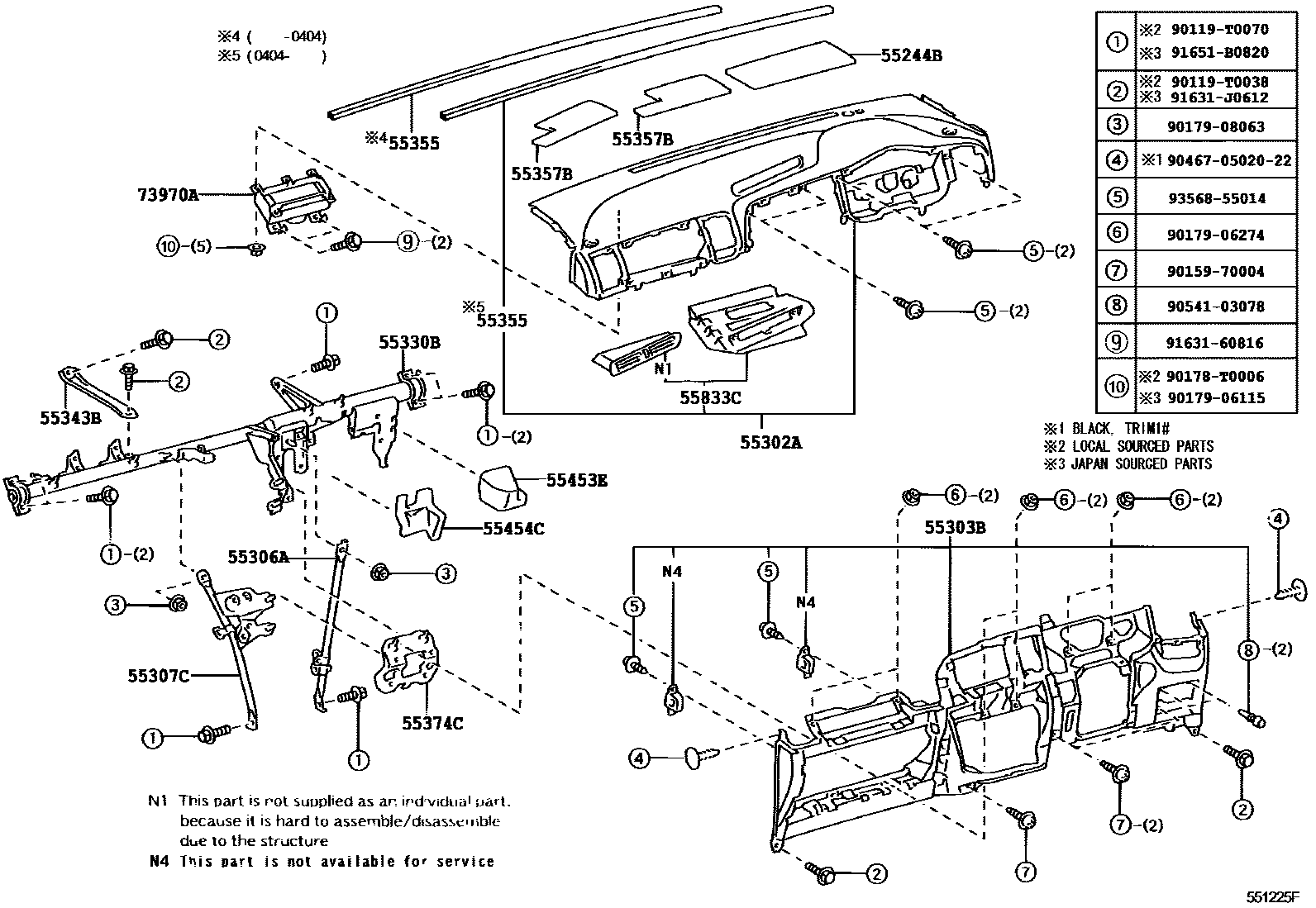 5501 — INSTRUMENT PANEL & GLOVE COMPARTMENT