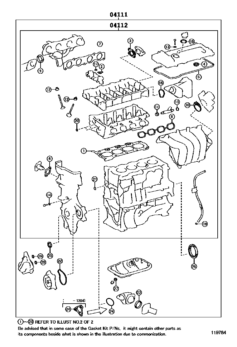 1103 — ENGINE OVERHAUL GASKET KIT