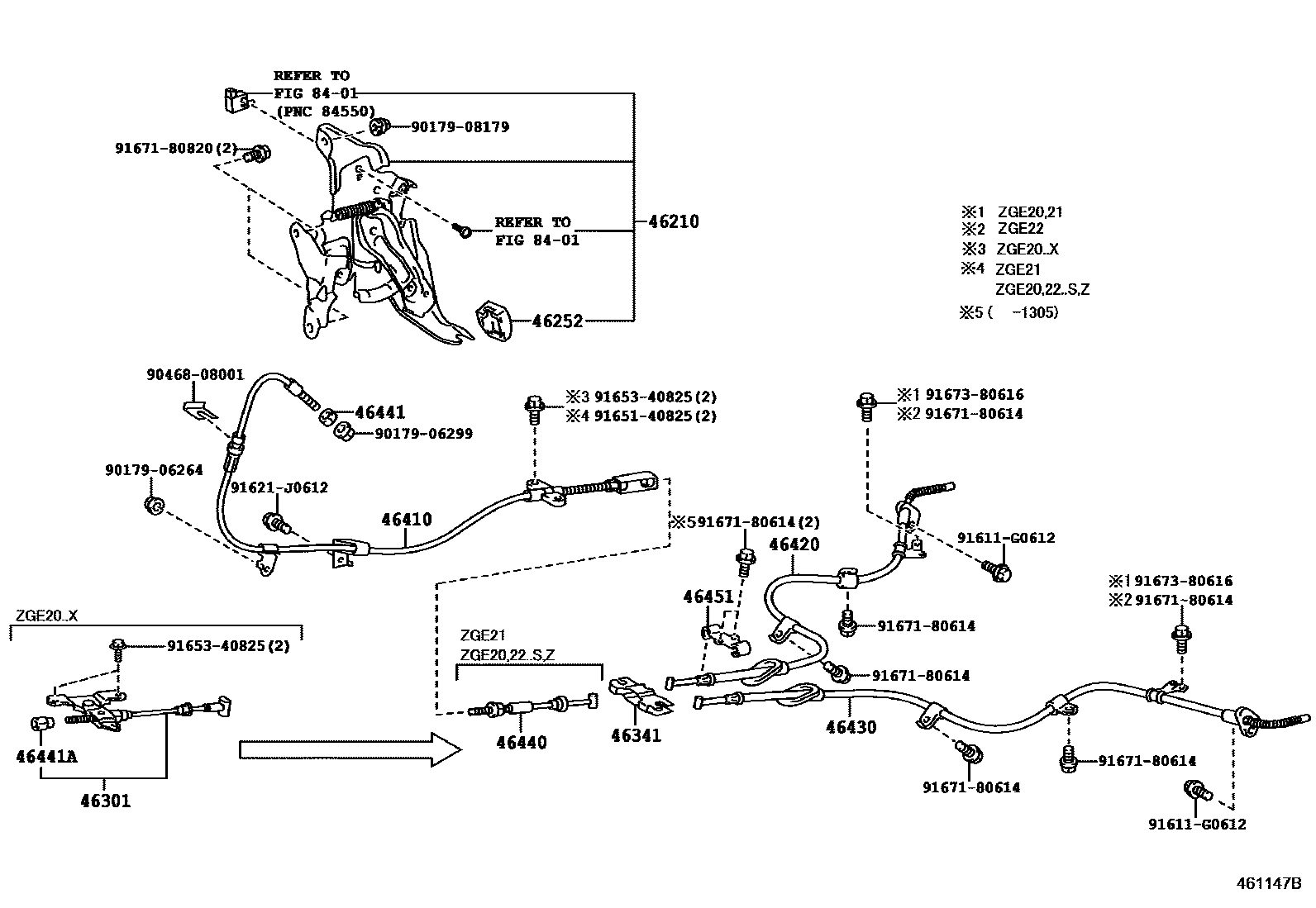 4601 — PARKING BRAKE & CABLE
