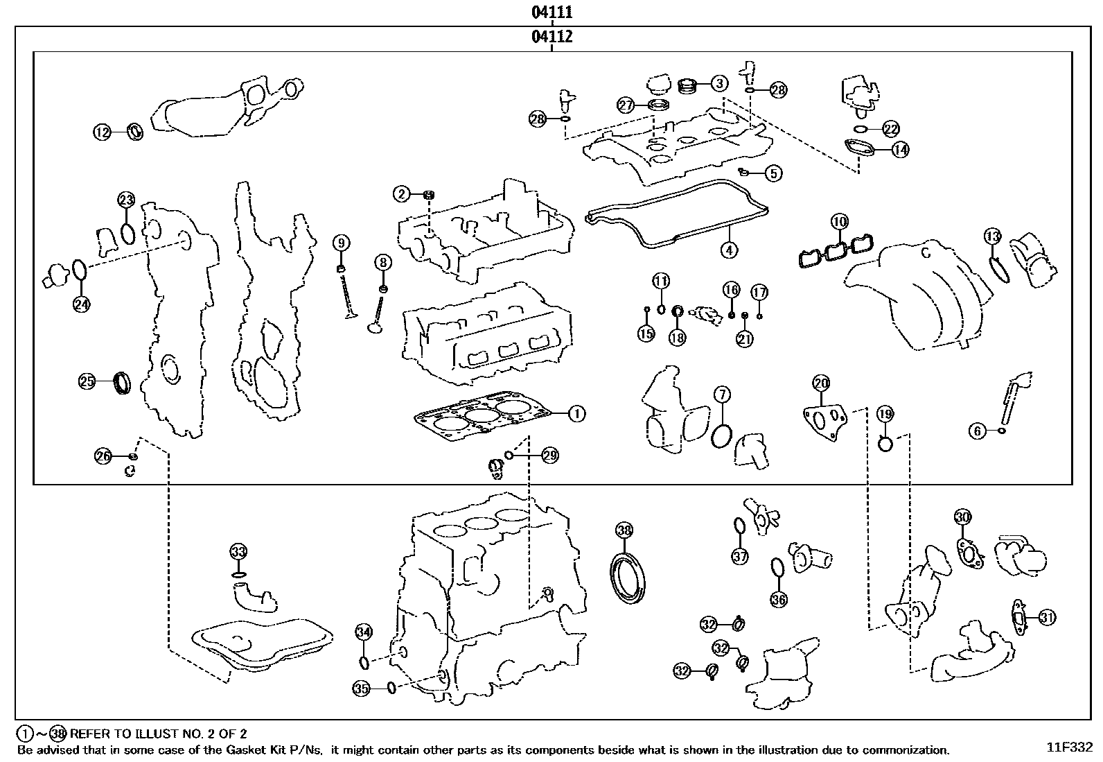 1103 — ENGINE OVERHAUL GASKET KIT
