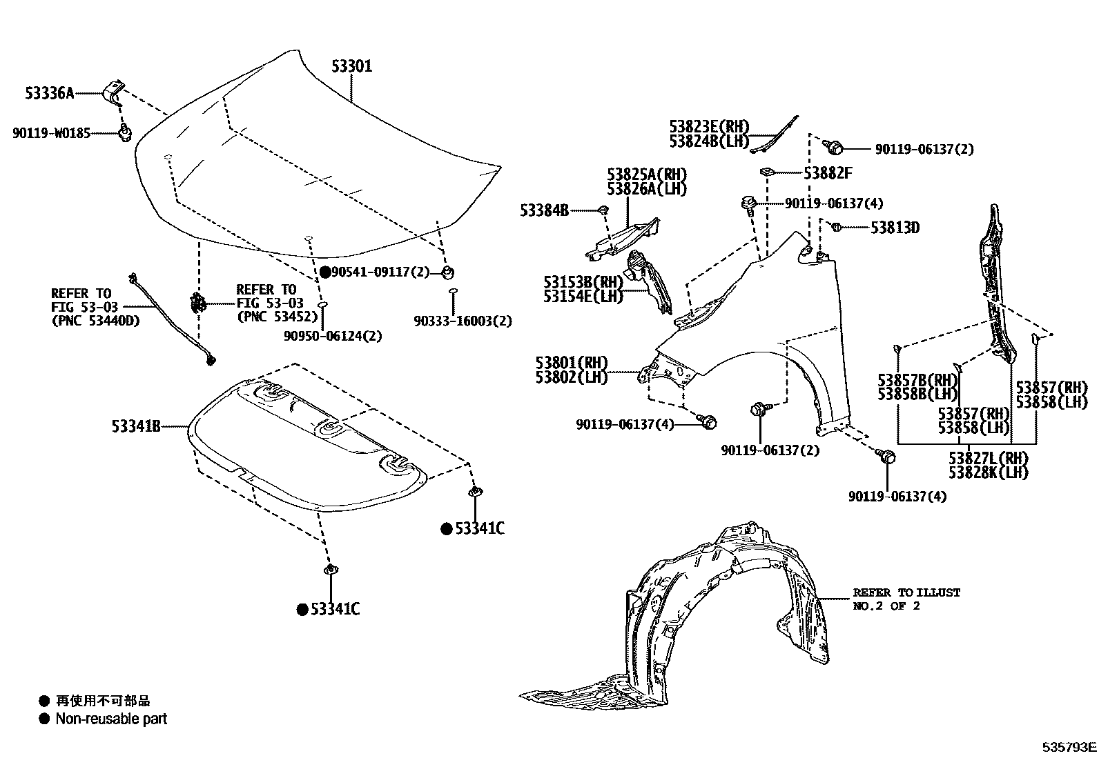 5302 — HOOD & FRONT FENDER
