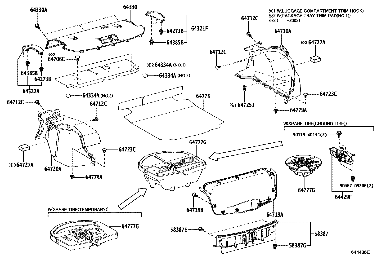 6403 — PACKAGE TRAY PANEL & LUGGAGE COMPARTMENT MAT