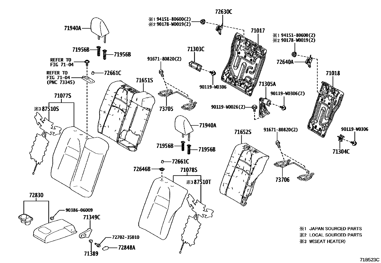 7102 — REAR SEAT & SEAT TRACK