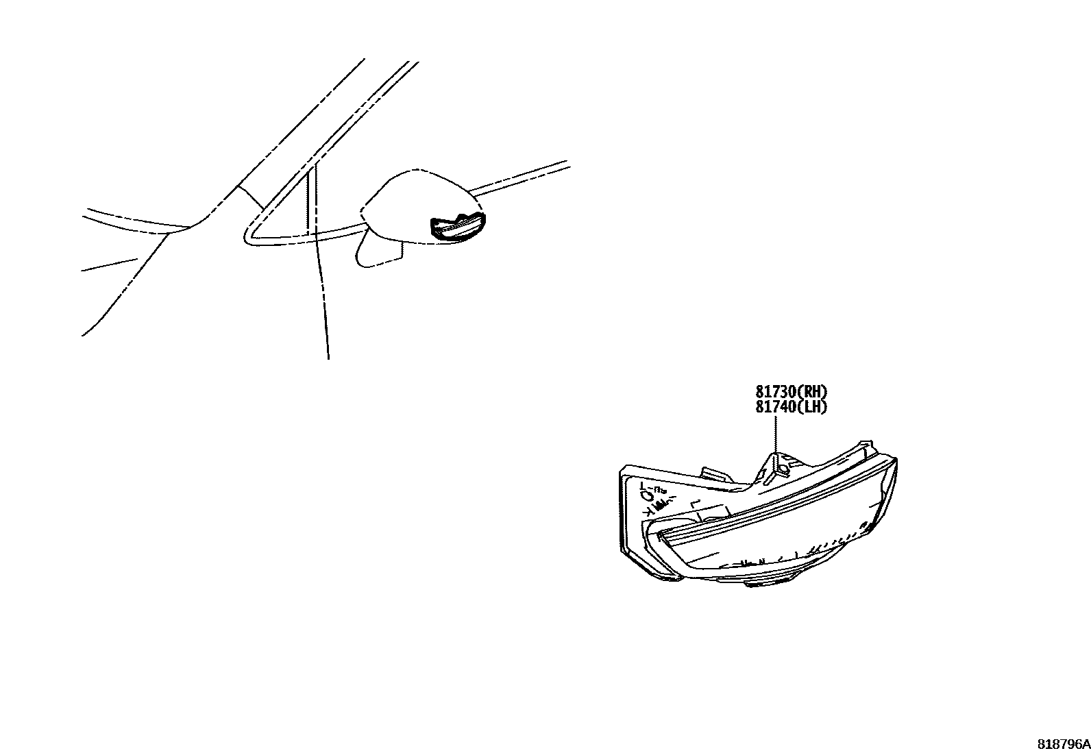 8106 — SIDE TURN SIGNAL LAMP & OUTER MIRROR LAMP