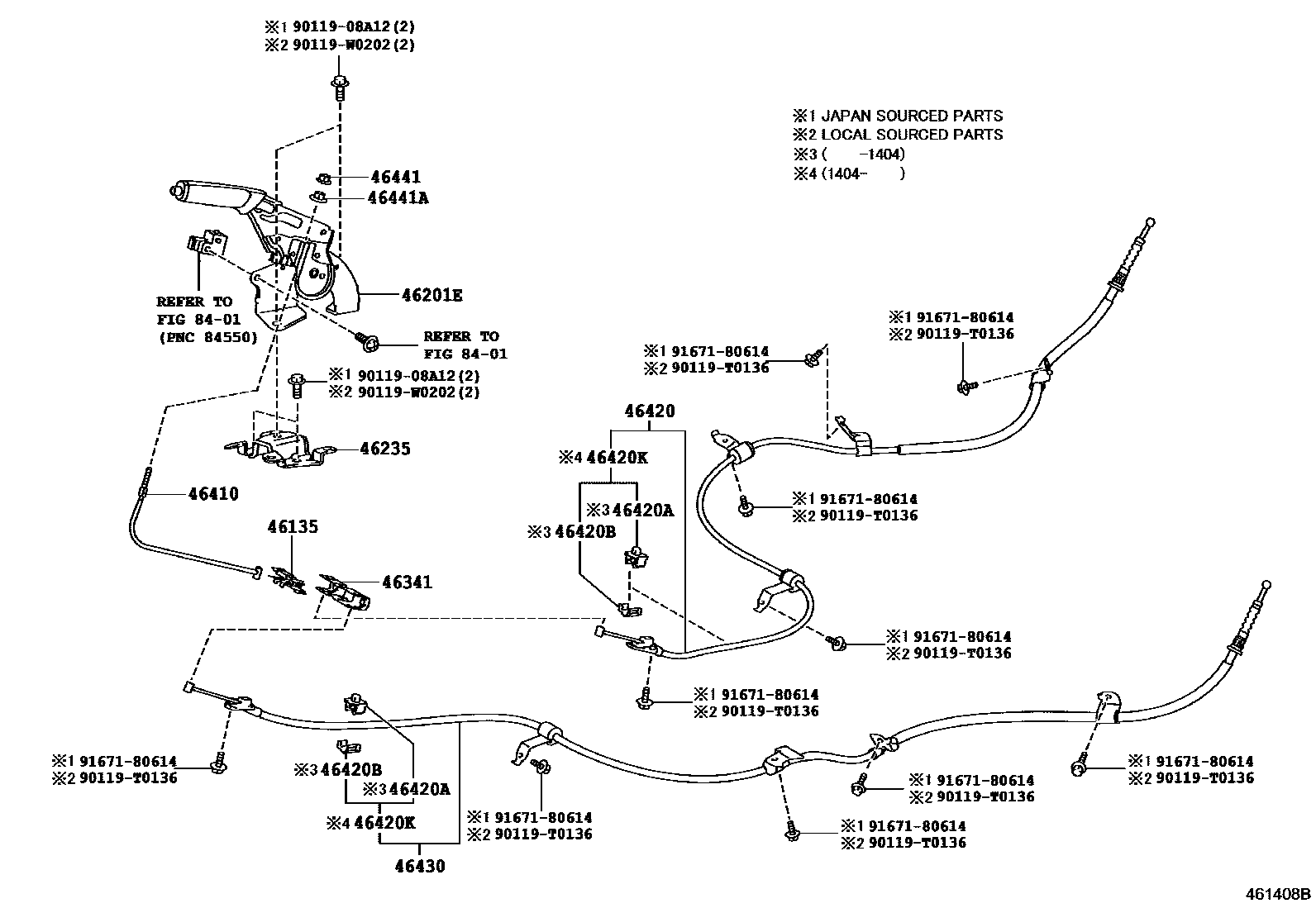 4601 — PARKING BRAKE & CABLE